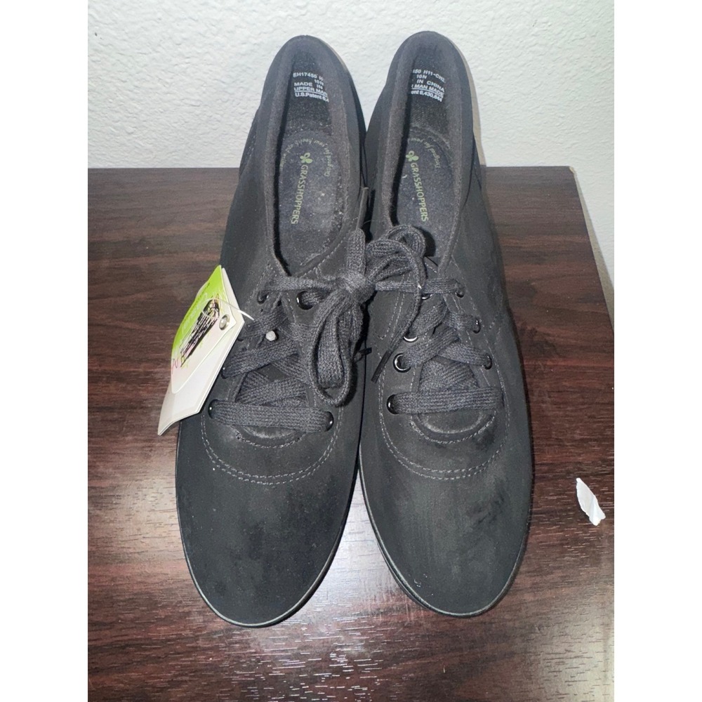 NeGrasshoppers Women's Black Celliant Comfort Lace-Up Shoes Size 10N msrp $65 - Picture 1 of 7